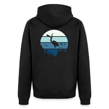 scuba diving t shirt scuba diving - Unisex Premium Organic Zip Hoodie - black - Back - Nico (187cm)