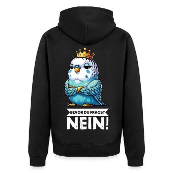 Avant que tu ne demandes à Perruche Welli Wellis - Veste à capuche bio Premium Unisexe - noir - Dos - Nico (187cm)