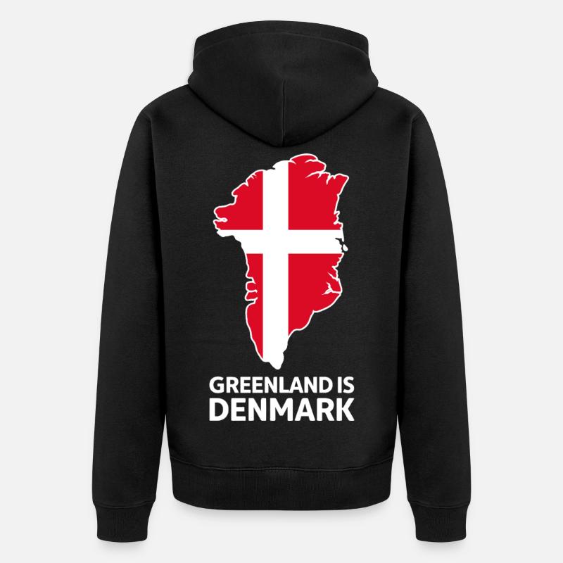 Grønlands Danmarks flagkort - Ekologisk premiumluvjack unisex - svart