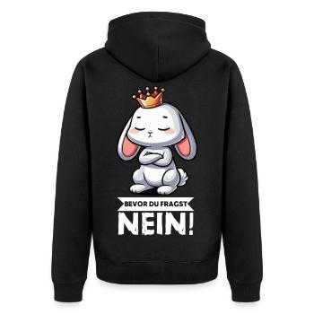 Avant que vous ne demandiez : non, lapin, lapin, lapin, lapin - Veste à capuche bio Premium Unisexe - noir - Dos - Nico (187cm)