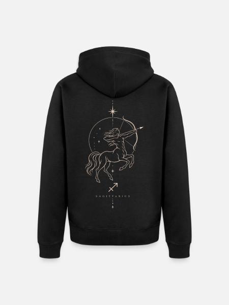 Schütze sternzeichen Astrologie horoskop - Unisex Premium Bio Zip Hoodie - Schwarz