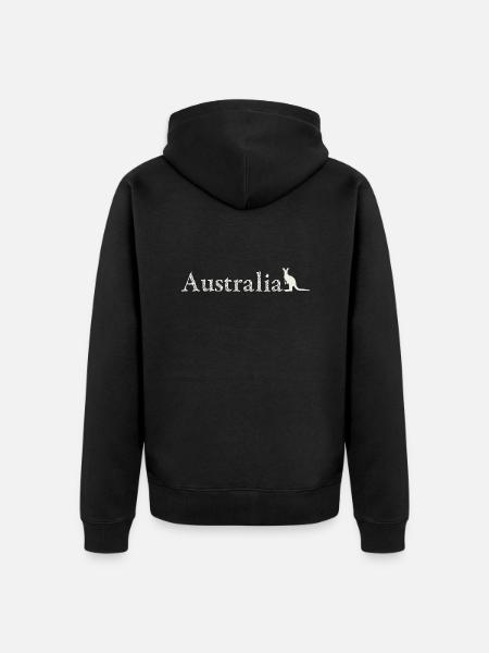 Australia - Kangaroo - Unisex Premium Organic Zip Hoodie - black