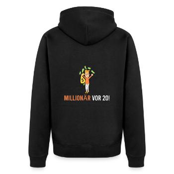 Millionnaire avant 20 ans! - Veste à capuche bio Premium Unisexe - noir - Dos - Nico (187cm)