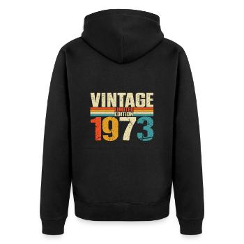 1973 vintage vintage cadeau d’anniversaire rétro - Veste à capuche bio Premium Unisexe - noir - Dos - Nico (187cm)
