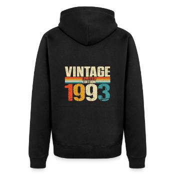 1993 vintage vintage cadeau d’anniversaire rétro - Veste à capuche bio Premium Unisexe - noir - Dos - Nico (187cm)