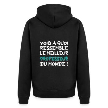 Le meilleur professeur - Veste à capuche bio Premium Unisexe - noir - Dos - Nico (187cm)