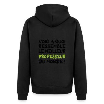 voici à quoi ressemble Le meilleur professeur - Veste à capuche bio Premium Unisexe - noir - Dos - Nico (187cm)