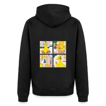 Sesame Street Bibo Comic Style - Unisex Premium Organic Zip Hoodie - black - Back - Nico (187cm)