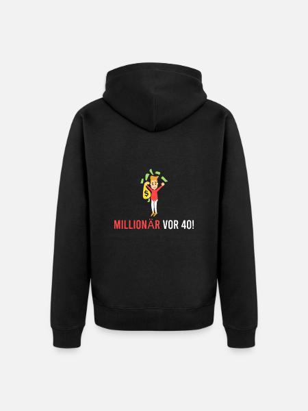 Millionaire 40 years ago! - Unisex Premium Organic Zip Hoodie - black