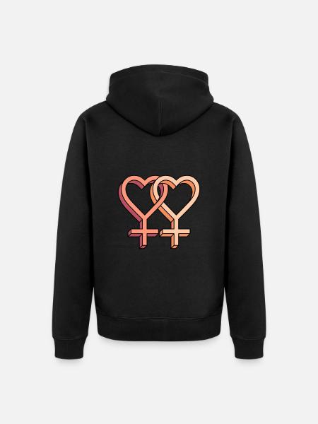 Lovers - Unisex Premium Organic Zip Hoodie - black