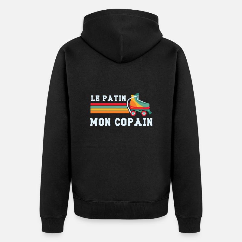 le patin mon copain - Veste à capuche bio Premium Unisexe - noir
