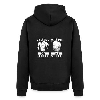 Circus Graphic Last & First Day Of School Gifts - Unisex Premium Organic Zip Hoodie - black - Back - Nico (187cm)