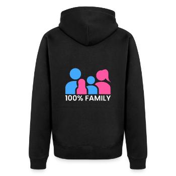 100% famille - Veste à capuche bio Premium Unisexe - noir - Dos - Nico (187cm)