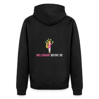 Millionaire before 18! - Unisex Premium Organic Zip Hoodie - black - Back - Nico (187cm)