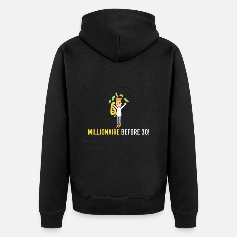 Millionär vor 30! - Unisex Premium Bio Zip Hoodie - Schwarz