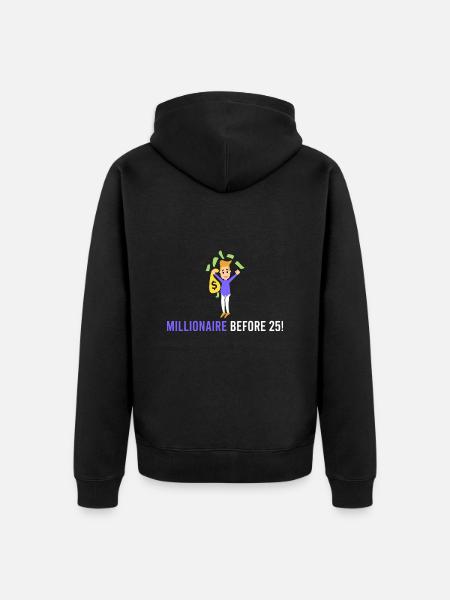 Millionaire 25 years ago! - Unisex Premium Organic Zip Hoodie - black