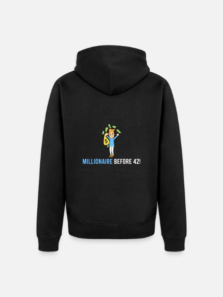 Millionär vor 42! - Unisex Premium Bio Zip Hoodie - Schwarz