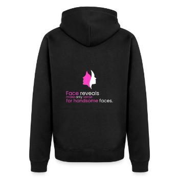Facial revelations? only for beauties - Unisex Premium Organic Zip Hoodie - black - Back - Nico (187cm)