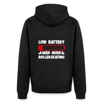 Roller Skating Low Battery Need More Skate Gifts - Unisex Premium Bio Zip Hoodie - Schwarz - Hinten - Nico (187cm)