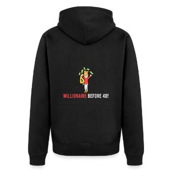 Millionnaire il y a 40 ans! - Veste à capuche bio Premium Unisexe - noir - Dos - Nico (187cm)