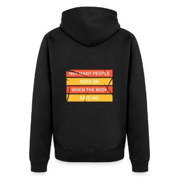 DON'T GIVE UP - Unisex Premium Organic Zip Hoodie - black - Back - Nico (187cm)