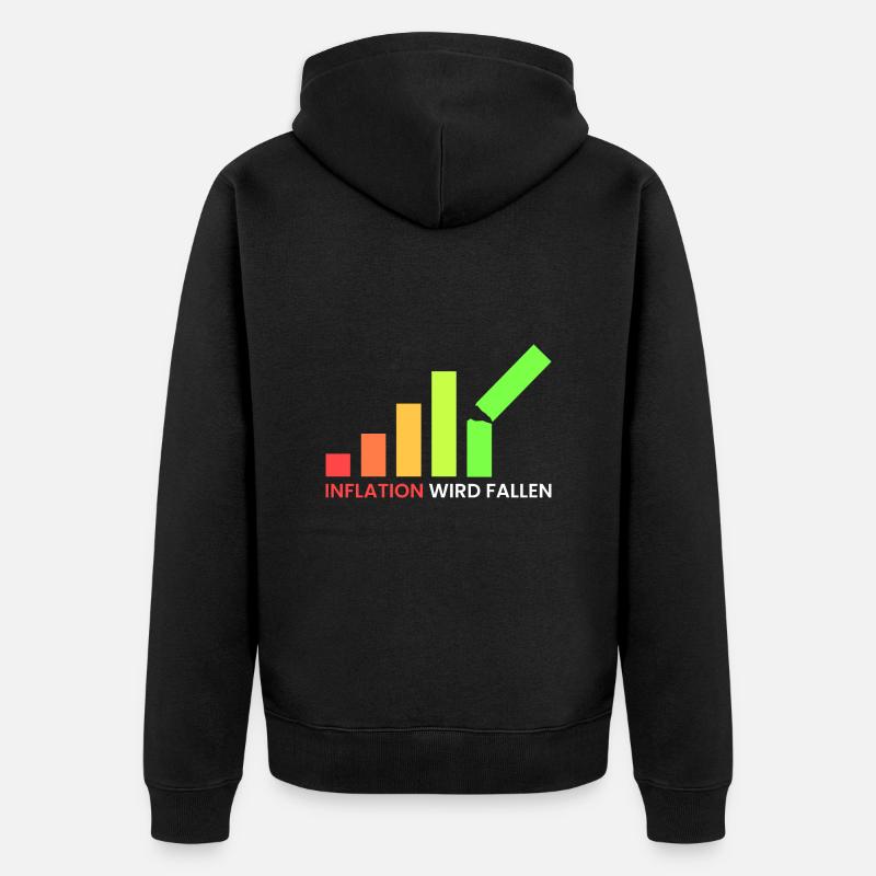 Inflation wird fallen - Unisex Premium Bio Zip Hoodie - Schwarz