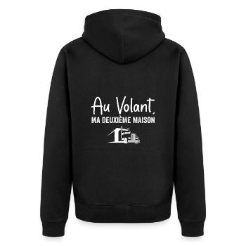 Au Volant, Ma Deuxième Maison - Veste à capuche bio Premium Unisexe - noir - Dos - Nico (187cm)