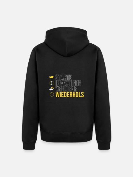 starte - investiere - verdiene - Unisex Premium Bio Zip Hoodie - Schwarz
