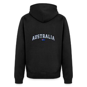 Design australien : un style emblématique pour tous les produits - Veste à capuche bio Premium Unisexe - noir - Dos - Nico (187cm)