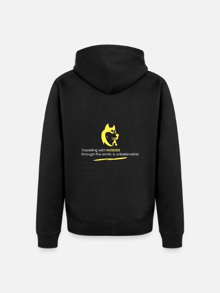 Huskys und Arktis! - Unisex Premium Bio Zip Hoodie - Schwarz