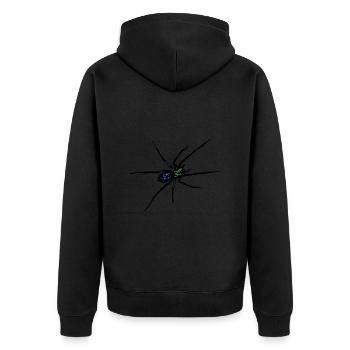 Spinne - Unisex Premium Bio Zip Hoodie - Schwarz - Hinten - Nico (187cm)
