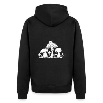 Morel Mushrooms Mushroom Tour Mushroom Collection Mushroom Hunters - Unisex Premium Organic Zip Hoodie - black - Back - Nico (187cm)