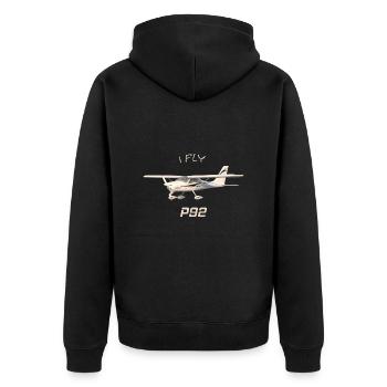 I fly P92 Ultralight Aircraft Aviation - Unisex Premium Organic Zip Hoodie - black - Back - Nico (187cm)