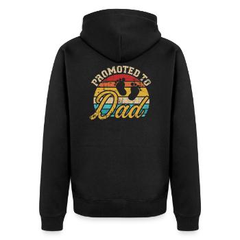 Papa - Unisex Premium Bio Zip Hoodie - Schwarz - Hinten - Nico (187cm)