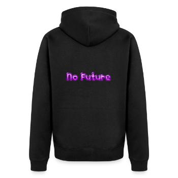 No Future - Unisex Premium Bio Zip Hoodie - Schwarz - Hinten - Nico (187cm)