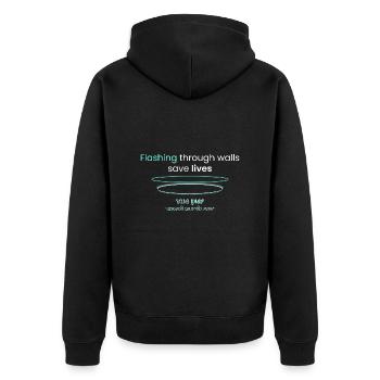 Flashing through walls!! - Unisex Premium Organic Zip Hoodie - black - Back - Nico (187cm)