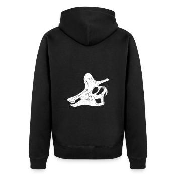 Lambeosaurus Fossilschädel - Unisex Premium Bio Zip Hoodie - Schwarz - Hinten - Nico (187cm)