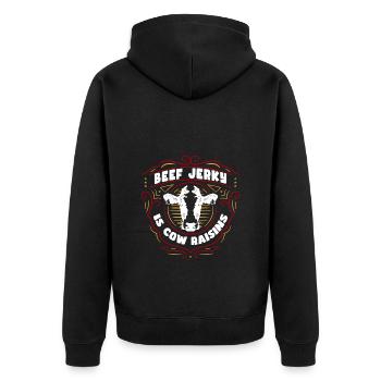 Beef jerky is - Unisex Premium Organic Zip Hoodie - black - Back - Nico (187cm)