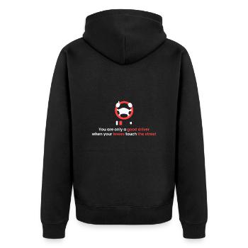 Les genoux sur la route! - Veste à capuche bio Premium Unisexe - noir - Dos - Nico (187cm)