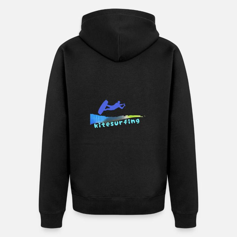 Kitesurf, surf, kitesurf, graffiti - Veste à capuche bio Premium Unisexe - noir