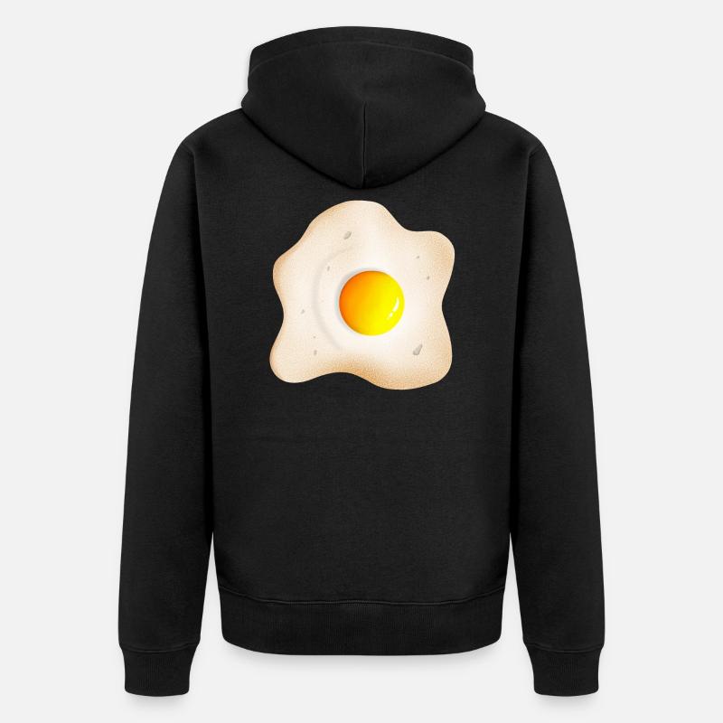 gebratenes Spiegelei mit Eigelb und Eiweiß - Unisex Premium Bio Zip Hoodie - Schwarz
