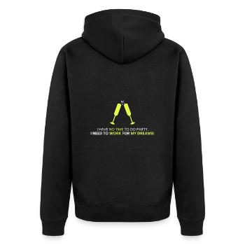 No time for parties! - Unisex Premium Organic Zip Hoodie - black - Back - Nico (187cm)
