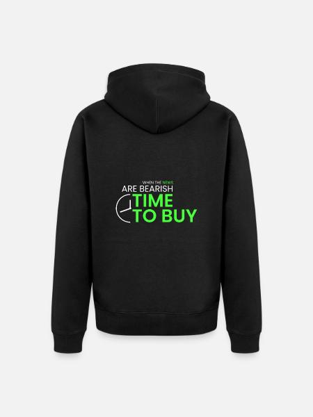 if the news is bearish - Unisex Premium Organic Zip Hoodie - black