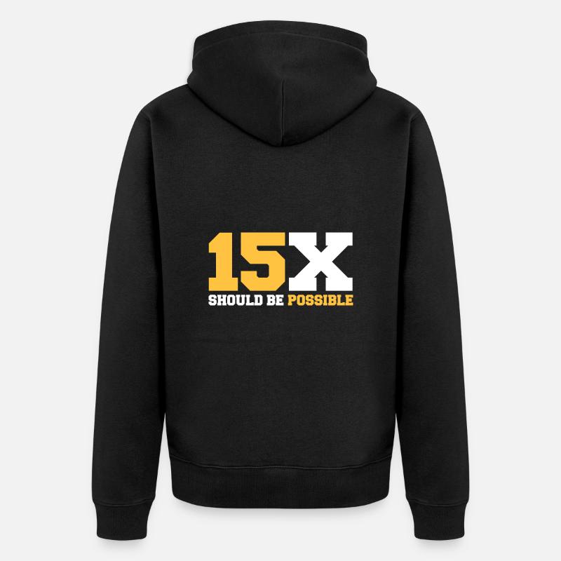 15x devrait être possible - Veste à capuche bio Premium Unisexe - noir