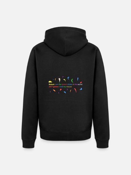 24/7 gamers against robots - Unisex Premium Organic Zip Hoodie - black
