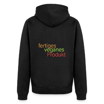 fertiges veganes Produkt - Unisex Premium Bio Zip Hoodie - Schwarz - Hinten - Nico (187cm)