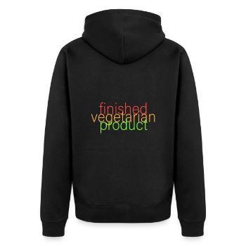 vegetarisches Fertigprodukt - Unisex Premium Bio Zip Hoodie - Schwarz - Hinten - Nico (187cm)