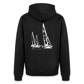 Régate en Bretagne - white - Veste à capuche bio Premium Unisexe - noir - Dos - Nico (187cm)