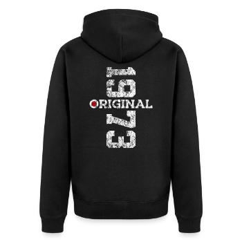 53E ANNIVERSAIRE ORIGINAL 1973 - Veste à capuche bio Premium Unisexe - noir - Dos - Nico (187cm)