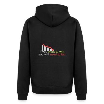 If you want to win, you have to fall - Unisex Premium Organic Zip Hoodie - black - Back - Nico (187cm)